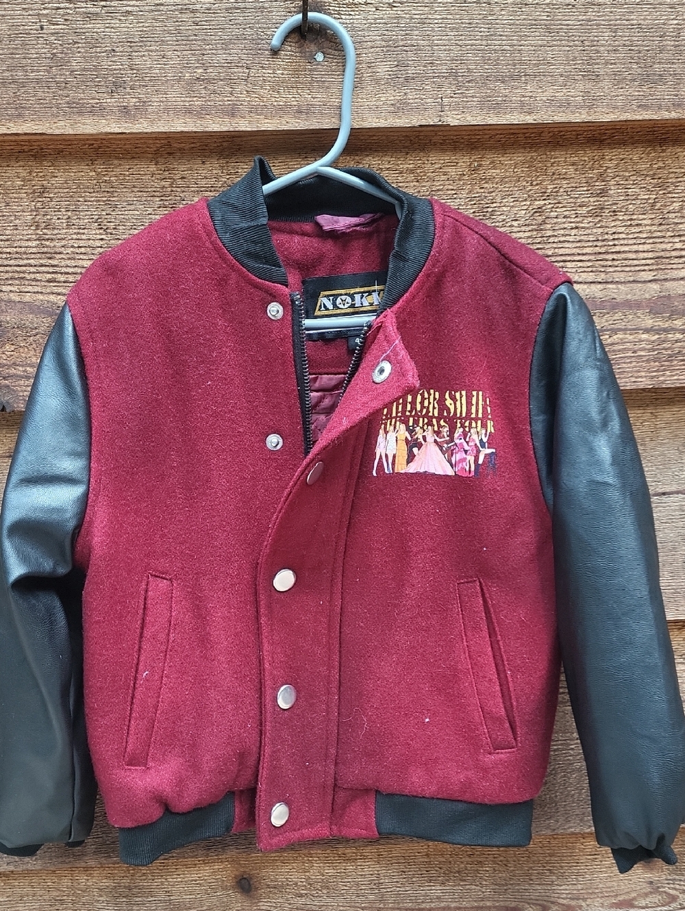 Taylor Swift Eras Tour Jacket with Yellow, Pink  & Green Stamp Motif  4/5 Kids